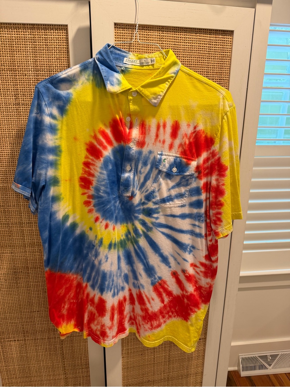 Criquet Tie-Dye Polo in Yellow, Blue & Red